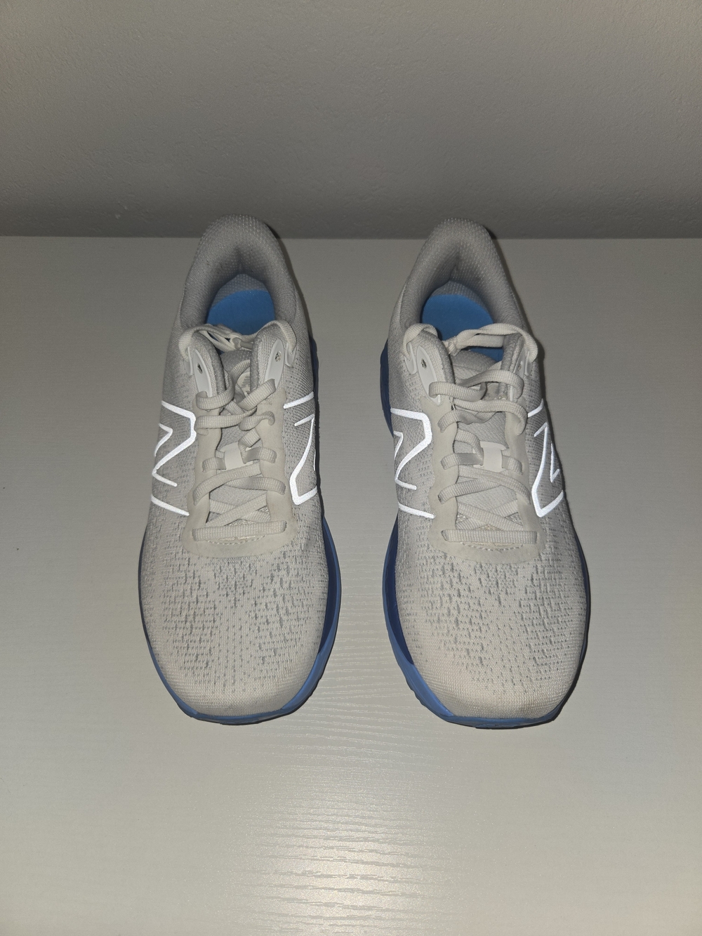 New Balance Women's Running Sneakers in White,  Light Gray and Blue